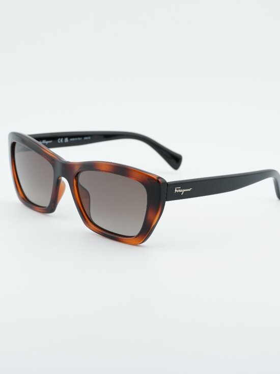 Salvatore Ferragamo SF958S 214 Sunglasses Havana Rectangle Frame, Grey Lenses main image 9